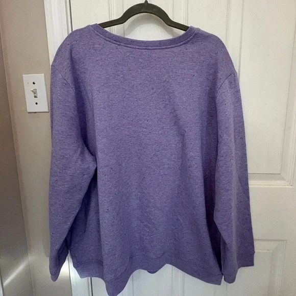 Karen Scott Sport Crewneck Fleece Lined Sweatshirt in Lavender - Picture 6 of 6